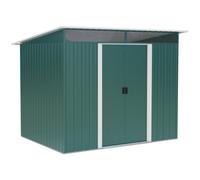 Outsunny 8.5 x 6ft Metal Shed with Lightsky Panels, Garden Storage Tool House with Double Doors for Garden, Patio and Lawn, Green Green