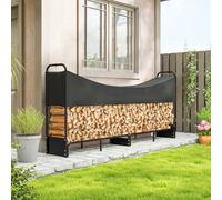 Outsunny 8.5Ft Firewood Rack, Log Storage Holder With Waterproof Cover