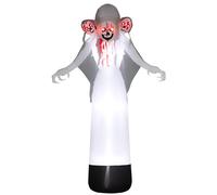 Outsunny 8.9FT Tall Halloween Inflatable Witch Ghost with Three Heads, Blow Up Outdoor Halloween Decoration with Build-in LED Lights Aosom UK