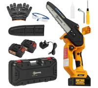OUTSUNNY 8 Inch Electric Chainsaw, Cordless Chain Saw, Orange Outsunny Orange