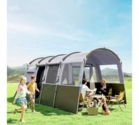 Outsunny 8-Person Camping Tent Tunnel Design with 4 Large Windows Dark Grey