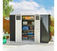 Outsunny 8 X 4 Ft Garden Storage Shed, Outdoor Metal Shed In Dark Grey Dark Grey