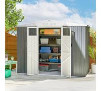 Outsunny 8 X 4 Ft Garden Storage Shed, Outdoor Metal Shed In Light Grey Light Grey