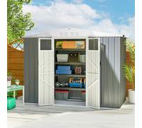Outsunny 8 X 4 Ft Garden Storage Shed, Outdoor Metal Shed In Light Grey Light Grey