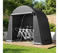 Outsunny 8 x 4 ft Garden Storage Shed Tent Bike Tent, Dark Grey
