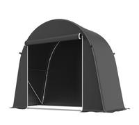 Outsunny 8 x 4 ft Garden Storage Tent, Waterproof Bike Tent with Roll-up Zipper Door and Galvanised Metal Frame, Dark Grey