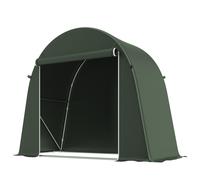 Outsunny 8 x 4 ft Garden Storage Tent, Waterproof Bike Tent with Roll-up Zipper Door and Galvanised Metal Frame, Green