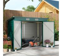 OUTSUNNY 8 x 4FT Garden Storage Shed, Metal Shed with Double Doors & 2 Vents in Green Outsunny Green