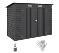 Outsunny 8 x 4FT Metal Garden Storage Shed with Double Doors and 2 Vents, Grey