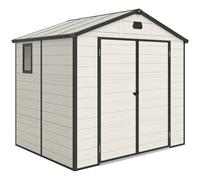Outsunny 8 X 6Ft Garden Shed Storage W/ Foundation Kit, Vents, Cream White