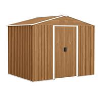 Outsunny 8 X 6Ft Garden Storage Shed With Double Door Brown Wood Effect