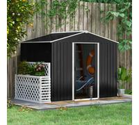 OUTSUNNY Garden Storage Shed with Double Sliding Door Outdoor in Grey Outsunny Grey