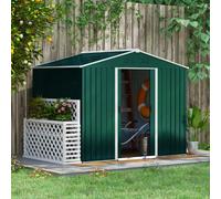 OUTSUNNY 8 x 6ft Garden Storage Shed with Ventilation Double Sliding Door Outdoor Tool in Green Outsunny Green