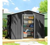 Outsunny 8 X 6Ft Garden Storage Shed With Double Door, Dark Grey