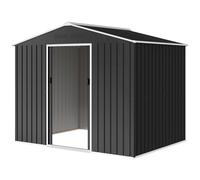 Outsunny 8 X 6Ft Metal Garden Storage Shed With Double Door, Dark Grey Dark Grey