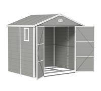 Outsunny 8 x 6ft Garden Shed Storage w/ Foundation Kit, Vents, Light Grey