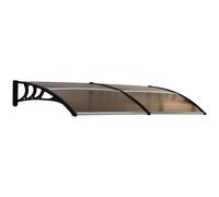 Outsunny 80 L x 195 W x 23 H cm Clear Polycarbonate Curved Awning Black
