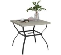 Outsunny Garden Dining Table w/ Umbrella Hole - Dining Table for 4 - Brown - Grey | TJ Hughes