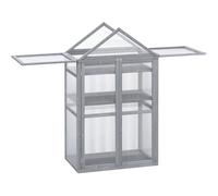 Outsunny 80x47x138cm Wood Cold Frame Greenhouse For Plants Pc Board Grey, Grey