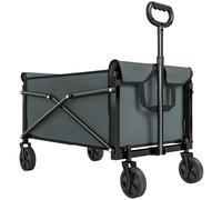 Outsunny 81L Festival Trolley on Wheels, Compact Garden Folding Trolley Cart with Adjustable Handle 80L, Grey