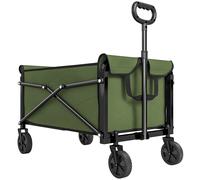 Outsunny 81L Festival Trolley on Wheels, Compact Garden Folding Trolley Cart with Adjustable Handle 80L Green