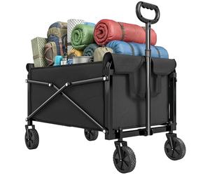 Outsunny 81L Festival Trolley on Wheels Garden Folding Cart 50kg Black