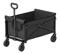 Outsunny 81L Festival Trolley On Wheels, Garden Folding Trolley Cart, Black Black