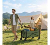 Outsunny 81L Festival Trolley on Wheels Garden Folding Cart 50kg Green