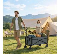 Outsunny 81L Festival Trolley on Wheels, Garden Folding Trolley Cart, Grey