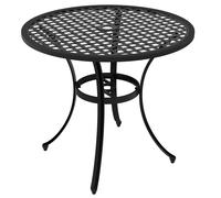 Outsunny Cast Aluminium Bistro Table with Umbrella Hole for Balcony, Black