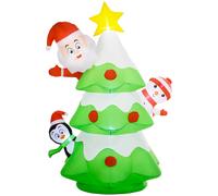 Outsunny 8ft Christmas Blow Up Christmas Tree With Santa Claus For Outdoor | TJ Hughes
