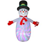 Outsunny 8FT Christmas Inflatable Outdoor Decoration with Dynamic Disco & LED Lights, Self-Inflating Christmas Blow Up Snowman for Garden, Indoor Outdoor Home Decor