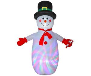 Outsunny 8FT Christmas Inflatable Outdoor Decoration with Dynamic Disco | LED Lights, Self-Inflating, Christmas Blow Up Snowman, for Garden, Indoor Outdoor Home Decor