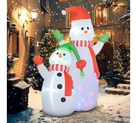 Outsunny 8FT Christmas Inflatable Snowman with Rotating Colorful LED Light - 8ft