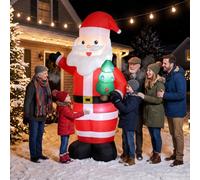 Outsunny 8Ft Inflatable Christmas Decoration With Bright Led Light, Red