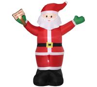 Outsunny 8ft Inflatable Christmas Santa Claus Holds Light Sign of Blessings, Blow-Up Outdoor LED Yard Display for Lawn Garden Party
