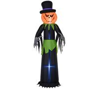 Outsunny 8FT Tall Halloween Inflatable Pumpkin Ghost in A Hat, Blow-Up Outdoor Halloween Decoration with LED Lights for Party Aosom UK