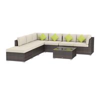Outsunny 8Pc Rattan Sofa Garden Furniture Aluminium Outdoor Patio Set, Brown