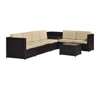 Outsunny 8Pcs Patio Rattan Sofa Set Garden Furniture Side Table W/ Cushion
