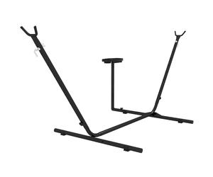 Outsunny 9.4ft Hammock Stand with Side Tray Stand, Steel Frame Hammock Net Stand, for String-style, Brazilian-style, Flat-style, Rope-style Hammocks, Black