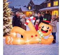 Outsunny 9.8Ft Christmas Inflatable Gingerbread, Blow Up Christmas Decor