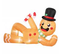 OUTSUNNY 9.8ft Christmas Inflatable Gingerbread, Blow Up Christmas Decor in Light Brown Outsunny Light Brown