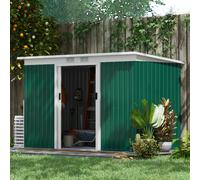 Outsunny 9 x 4FT Metal Garden Storage Shed w/ 2 Door, Dark Green