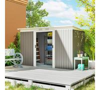 Outsunny Garden Storage Shed Store Metal - Light Grey, Grey