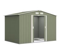 Outsunny 9 x 6 ft Metal Garden Shed Waterproof Galvanised Light Green