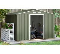 OUTSUNNY Garden Shed Storage Unit w/ Locking Door Floor Foundation Vent in Light Green Outsunny Light Green
