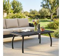 Outsunny 90 cm Rattan Garden Coffee Table Wicker Outdoor Table Furniture - 1 - 90 x 50 x 35 cm - 50