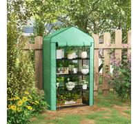 Outsunny 90 x 49 x 160cm Portable Mini Greenhouse with Shelves, Green