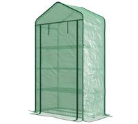 Outsunny 90 x 49 x 160cm Portable Mini Greenhouse with Shelves, Green