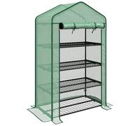 Outsunny 90 x 49 x 160cm Portable Mini Greenhouse with Shelves - Green | TJ Hughes